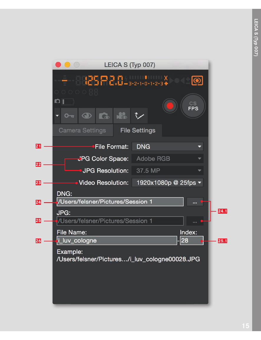 File Settings Leica Image Shuttle для Leica S Typ 007