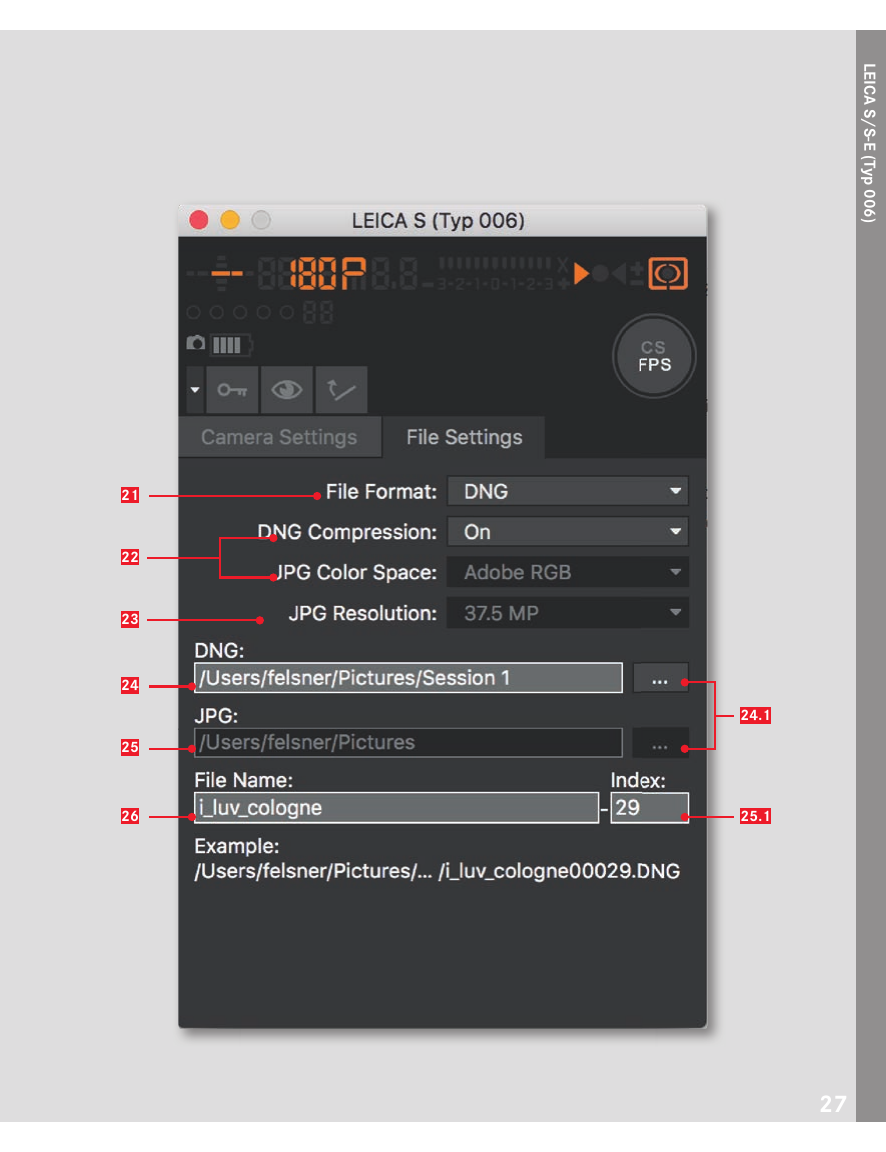 File Settings Leica Image Shuttle для Leica S Typ 006