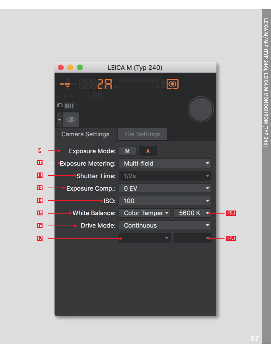 Camera Settings Leica Image Shuttle для Leica M Typ 240