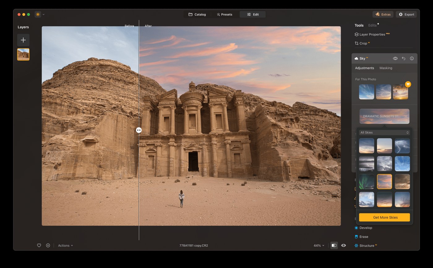 Luminar Neo: Sky AI и библиотека вариантов неба