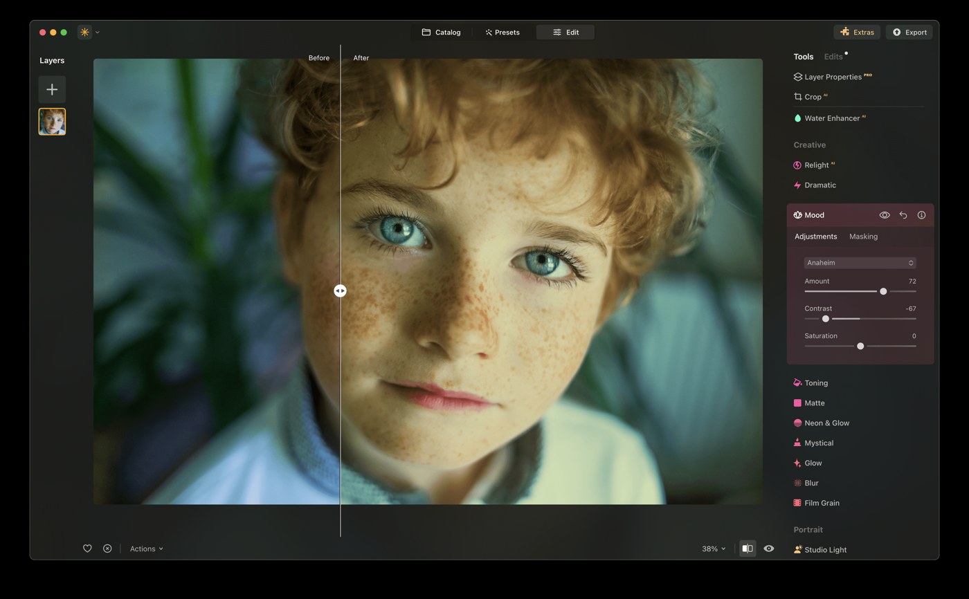 Luminar Neo: Mood и настройки LUT