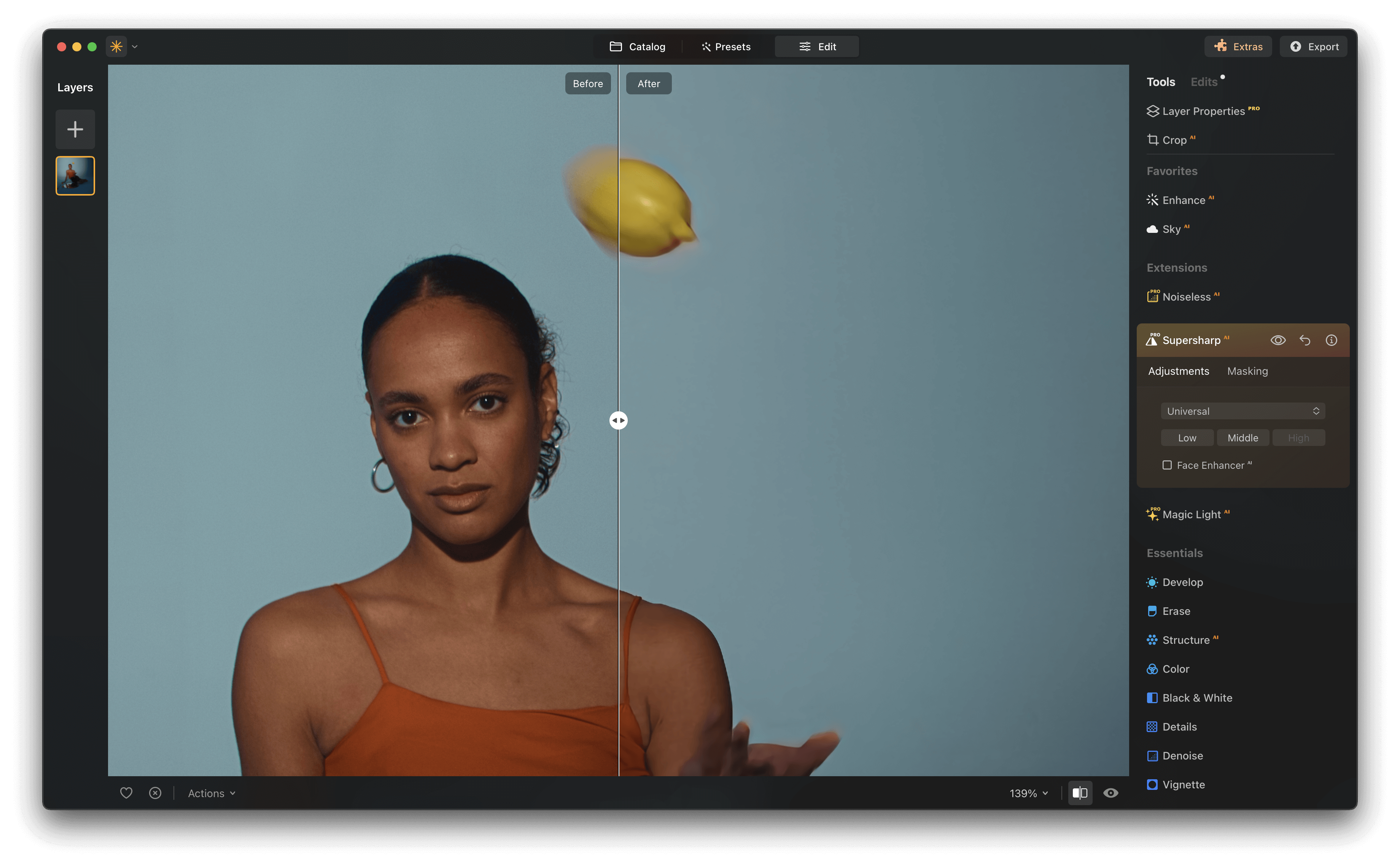 Luminar Neo: Supersharp AI и восстановление чёткости