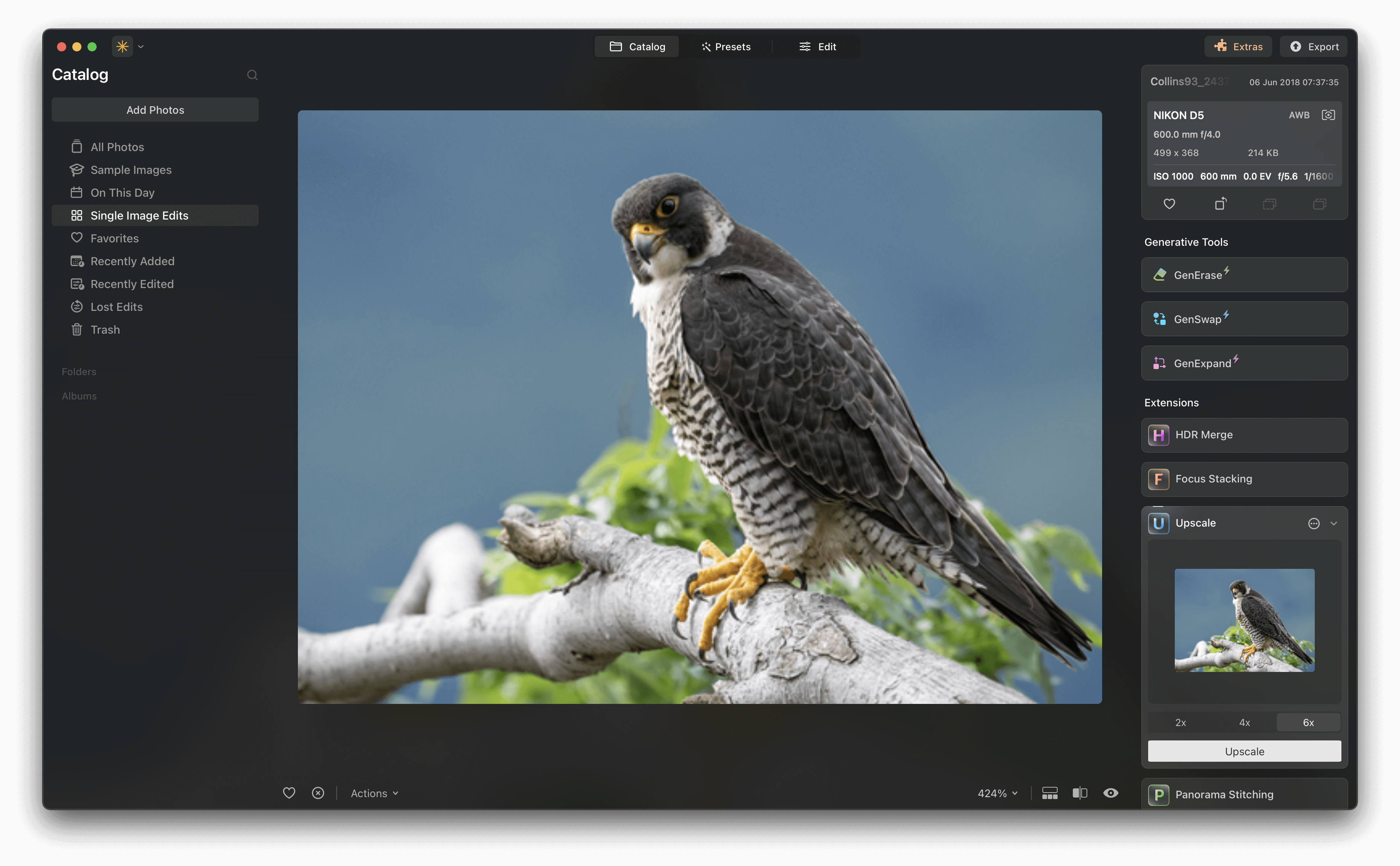 Luminar Neo: Upscale и варианты увеличения 2x 4x 6x