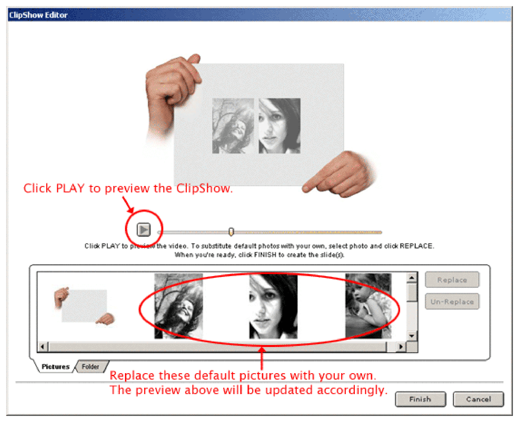 Редактор ClipShow с заменой фотографий