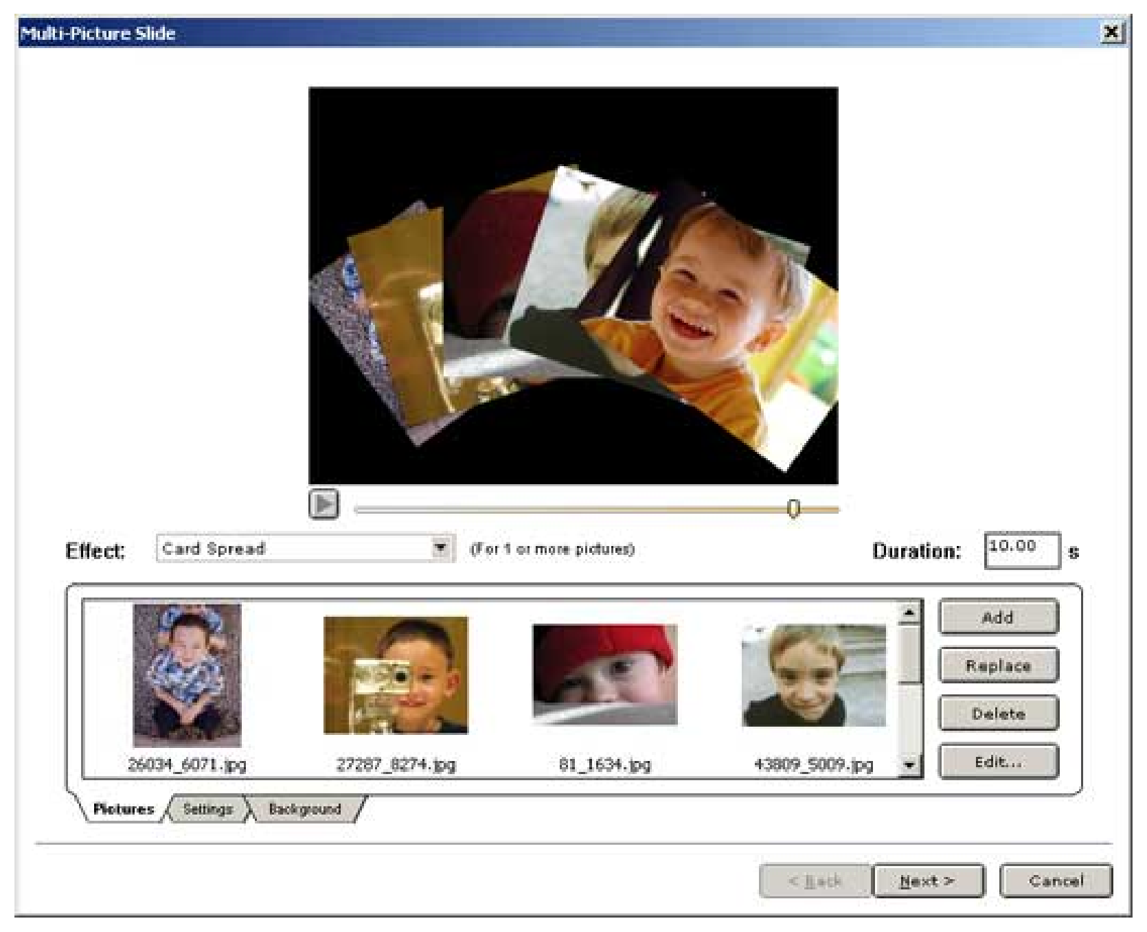 Редактор Multi-Pictures Slide