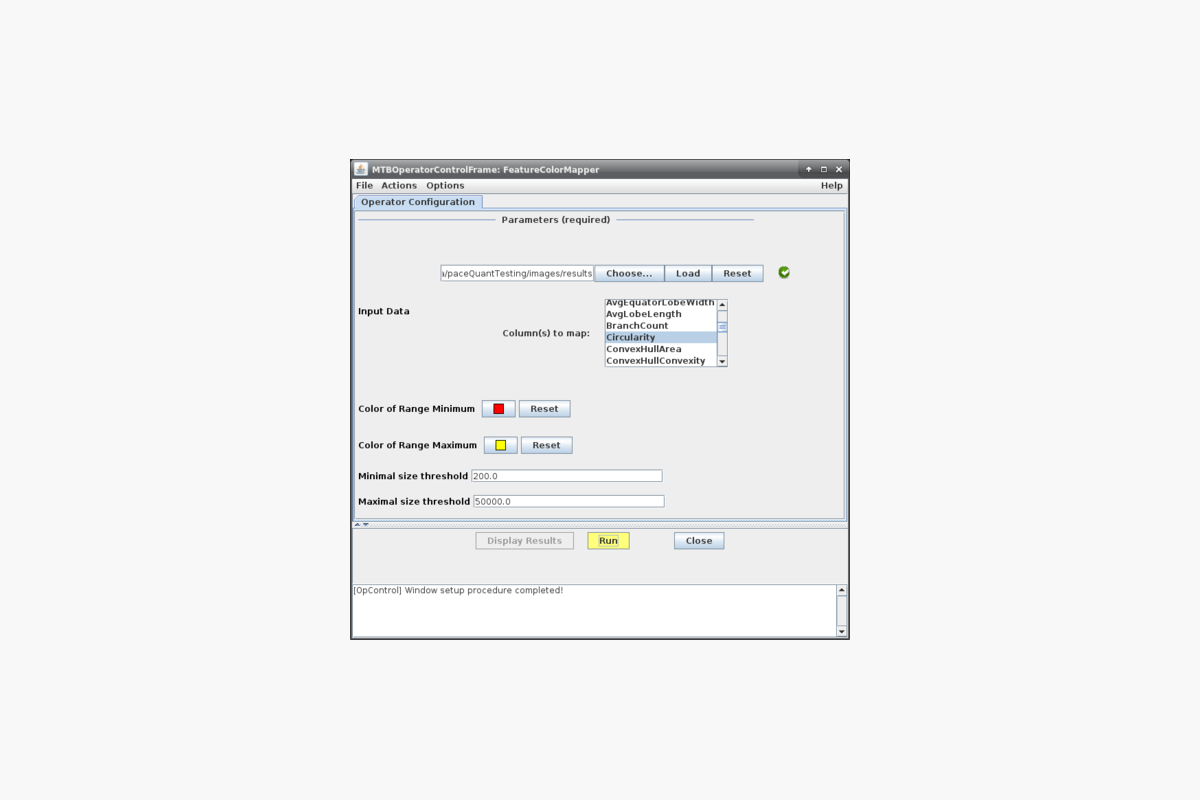 Окно FeatureColorMapper
