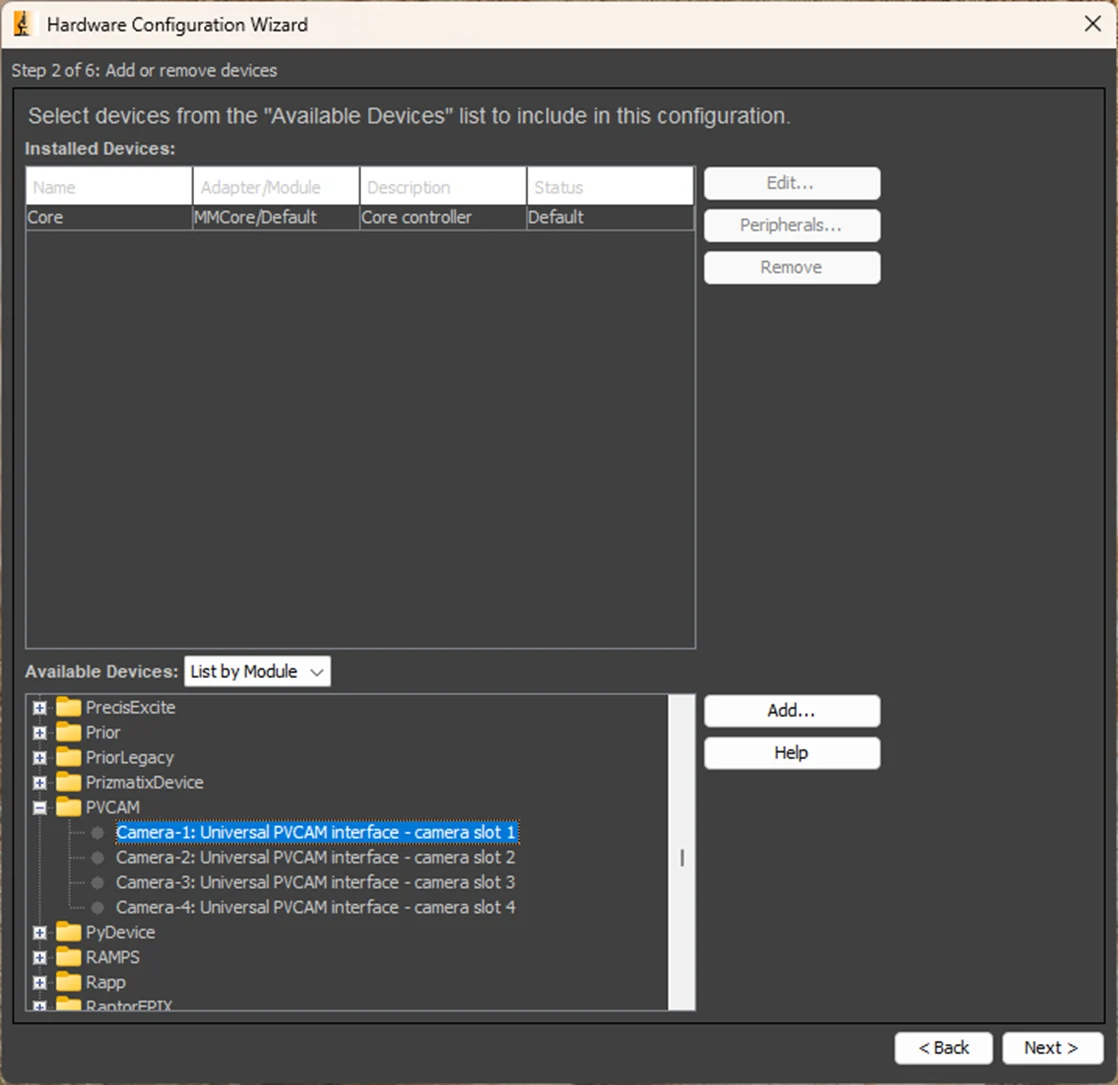 Добавление камеры в Hardware Configuration Wizard