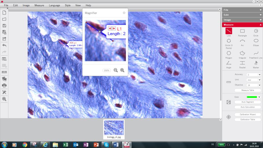 Лупа Motic Images Plus для увеличения участка изображения