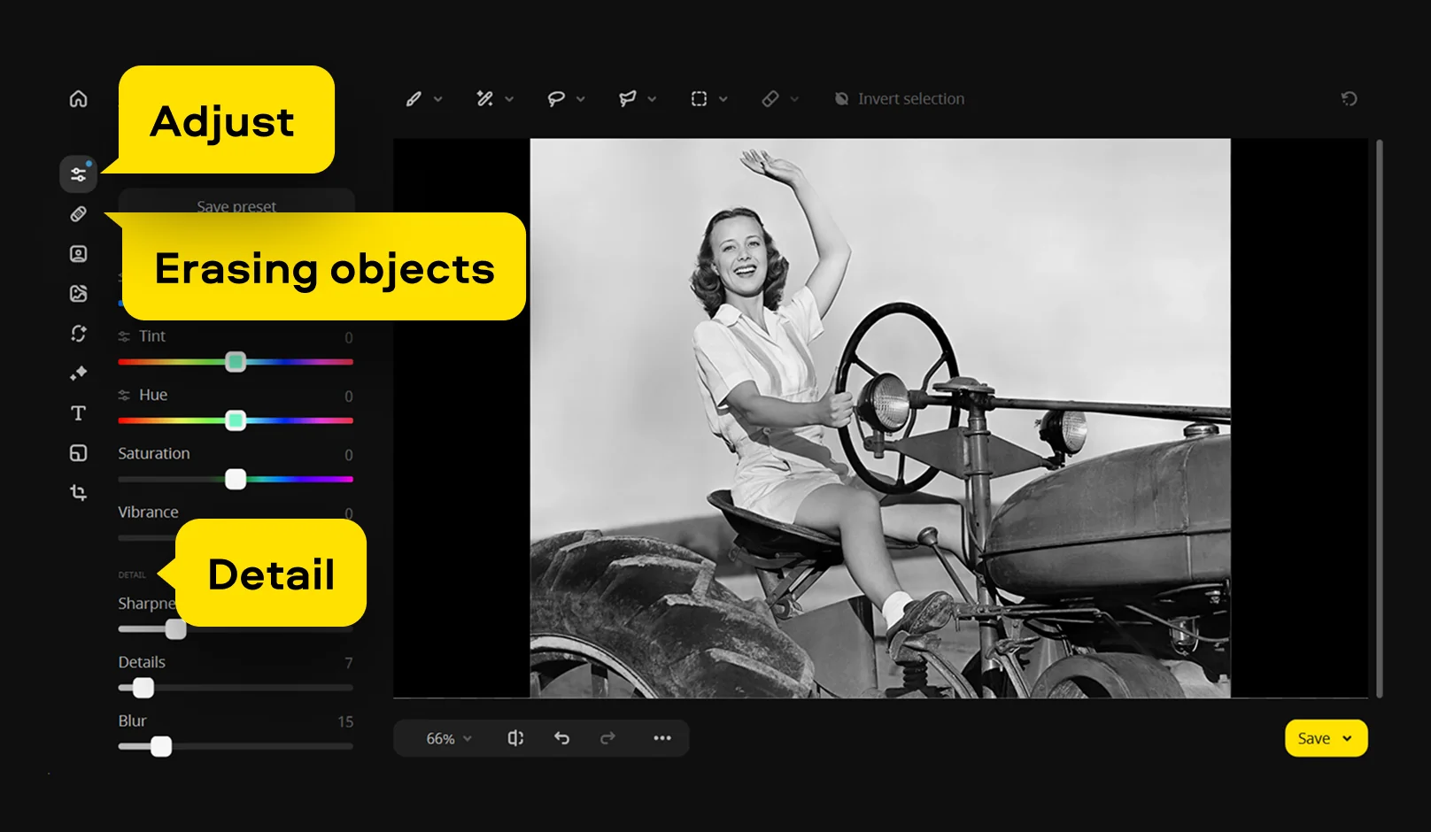 Коррекция восстановленной старой фотографии в Movavi Photo Editor