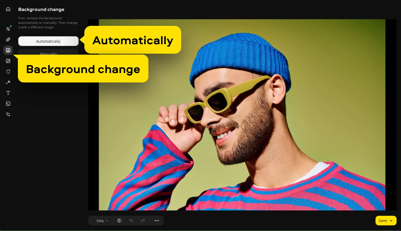 Автоматическое определение фона в Movavi Photo Editor