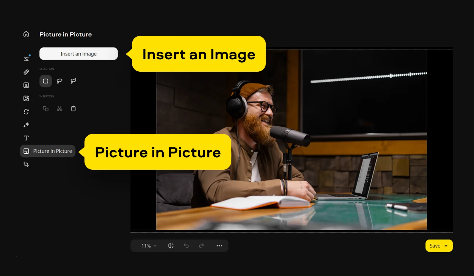 Вставка дополнительного изображения через Picture in Picture