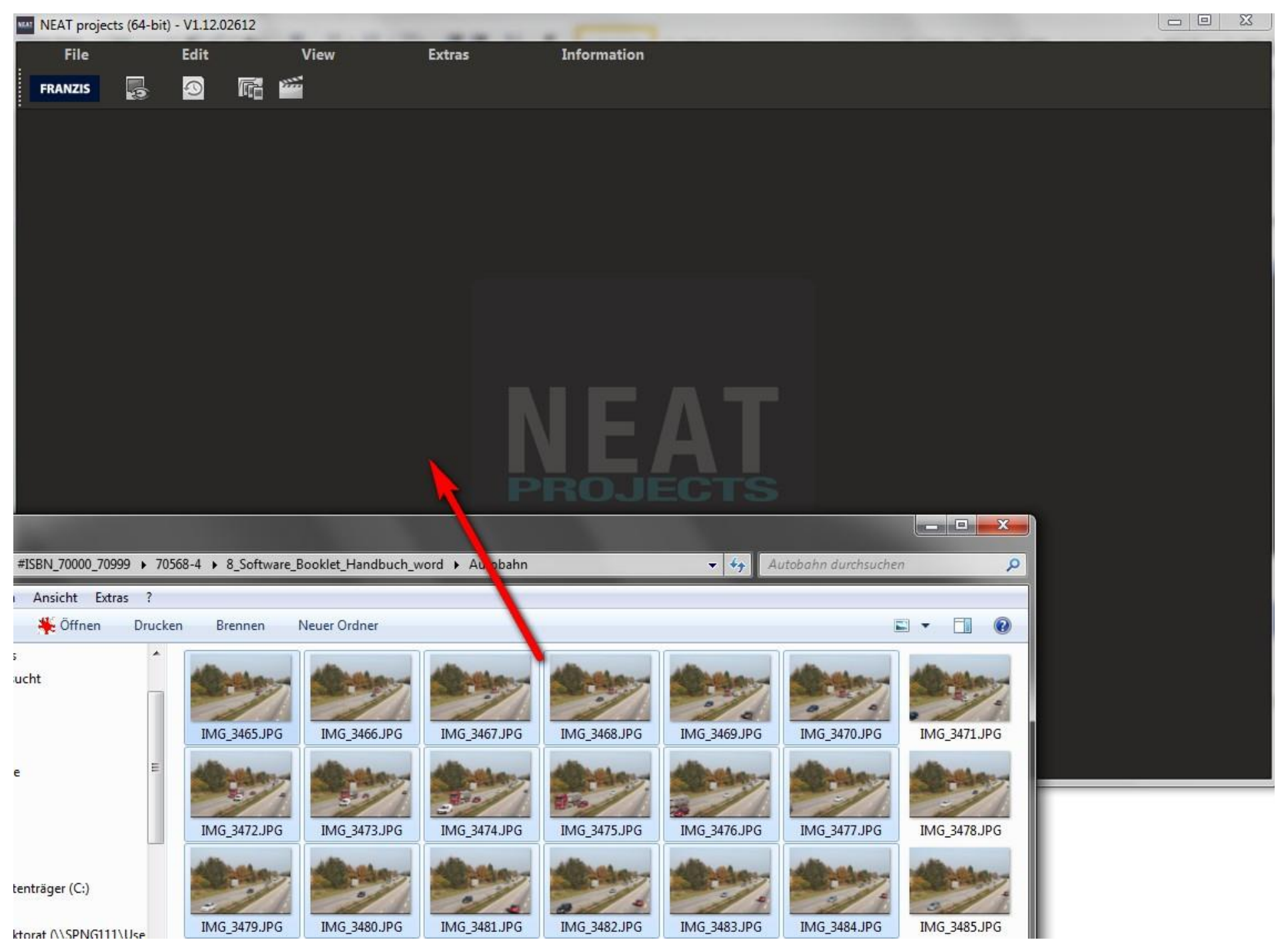 Загрузка серии в NEAT projects