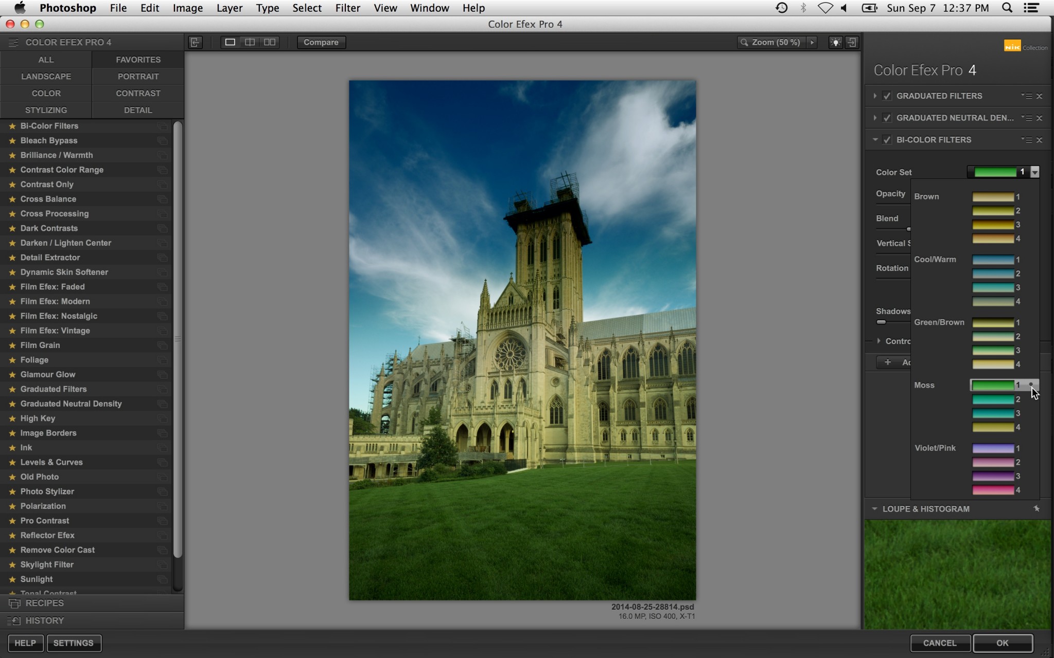 Параметры Bi-Color в Color Efex Pro 4