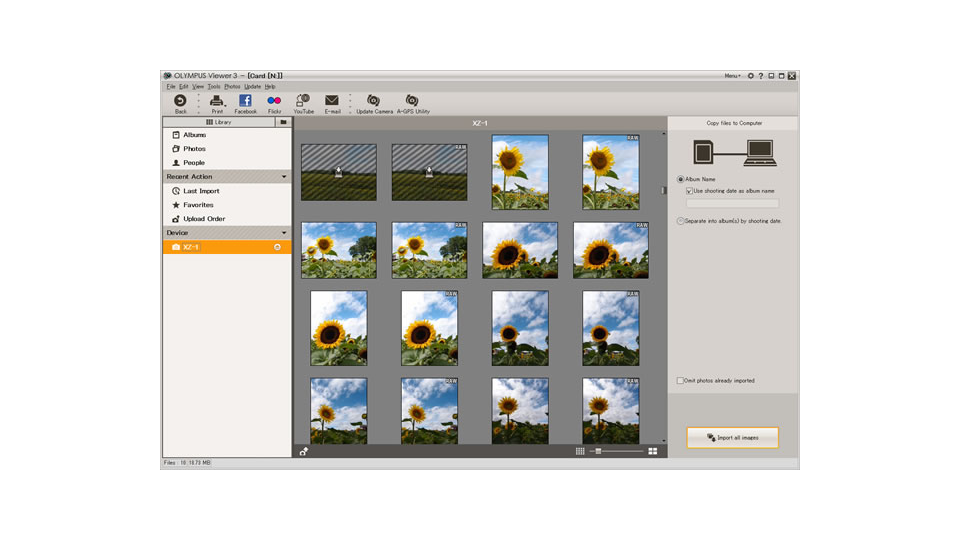 Olympus Viewer 3: просмотр камеры и импорт изображений