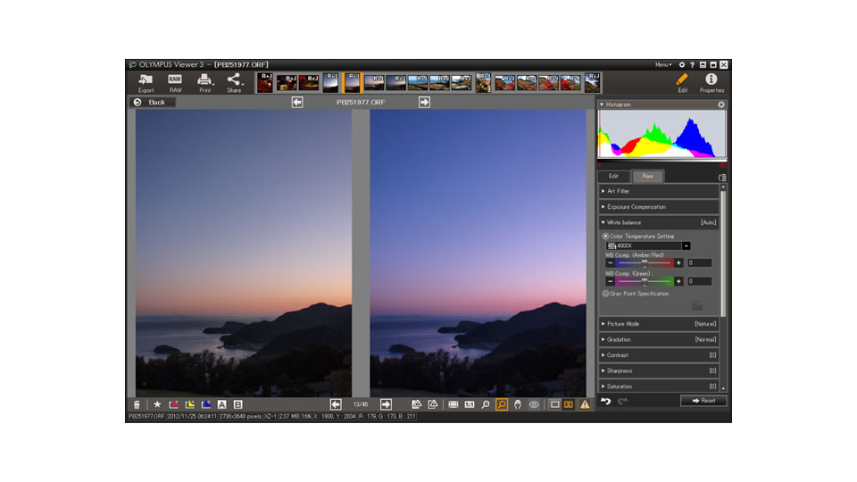 Olympus Viewer 3: окно редактирования изображения