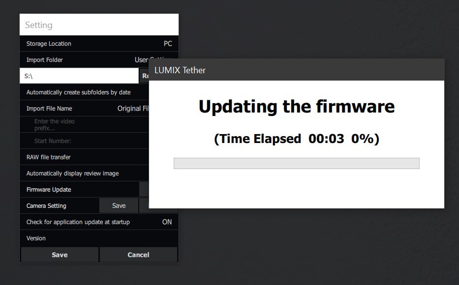 Panasonic LUMIX Tether — Camera setting save/load