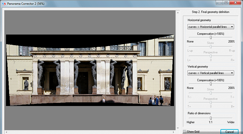 Panorama Corrector: второй шаг Final geometry definition