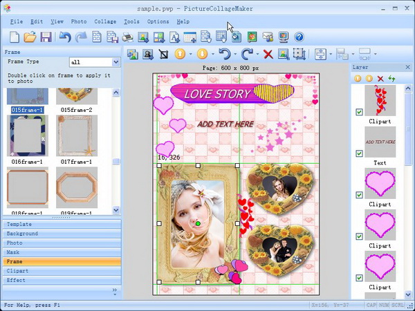 Панель рамок Picture Collage Maker