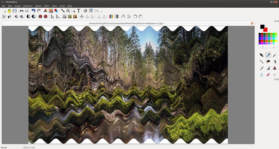 Фильтр Wave в PhotoFlare
