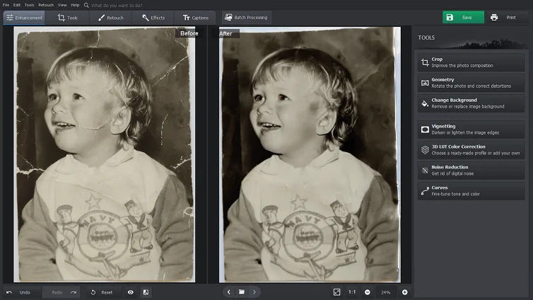 Clone Stamp для удаления дефектов в PhotoGlory
