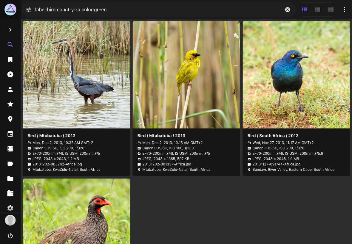 Комбинированные поисковые фильтры PhotoPrism