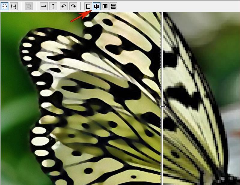 Динамическая линия сравнения в предпросмотре PhotoZoom Pro