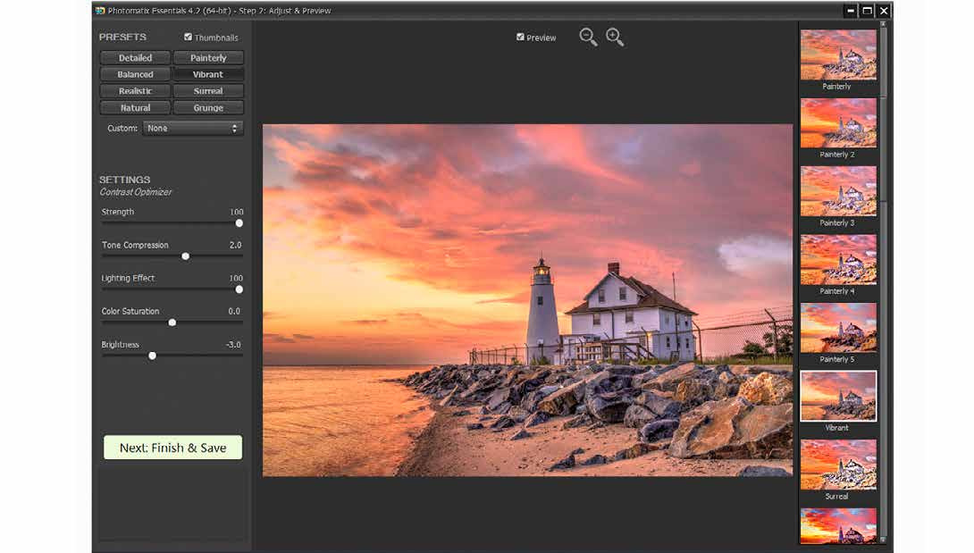 Photomatix Essentials: Contrast Optimizer и предварительный просмотр