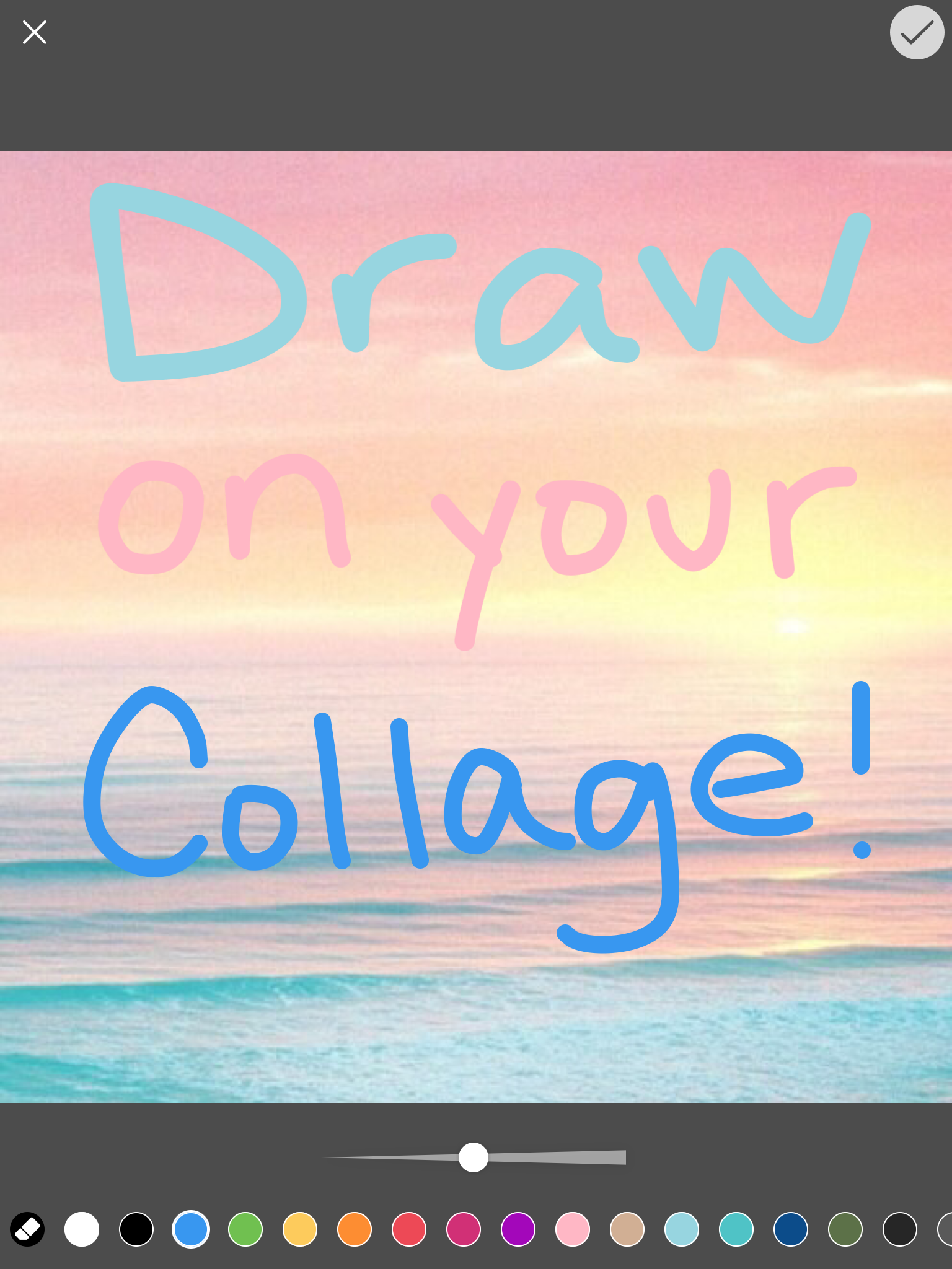 Рисование Doodle поверх коллажа в PicCollage