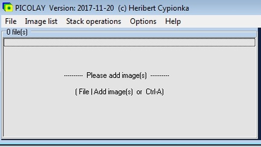 Главное окно Picolay со списком изображений