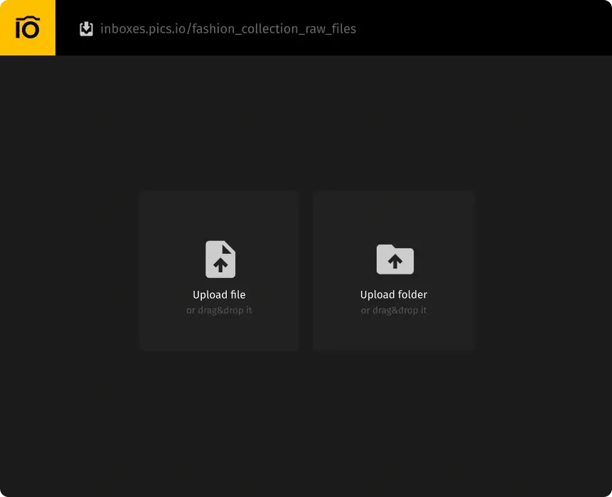 Интерфейс Pics.io: загрузка и первичная разметка