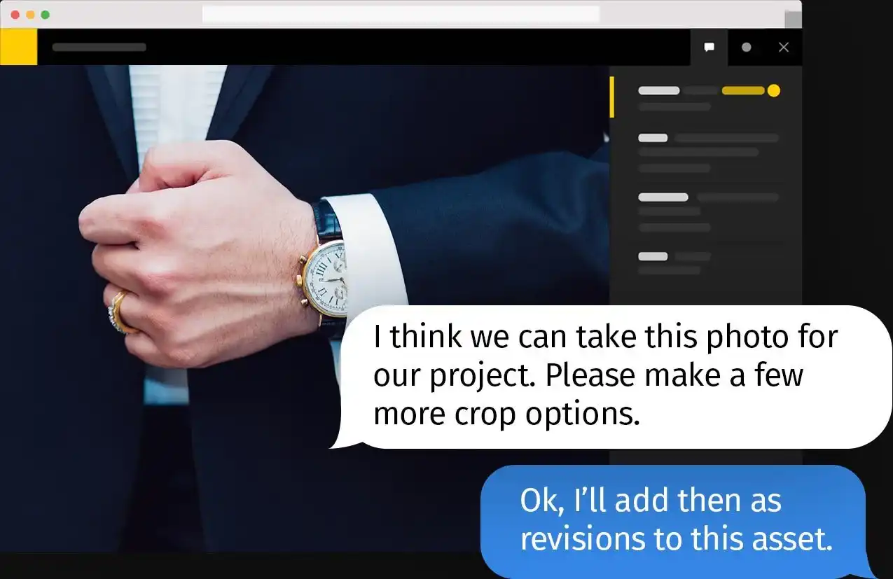 Интерфейс Pics.io: комментарии и маркеры