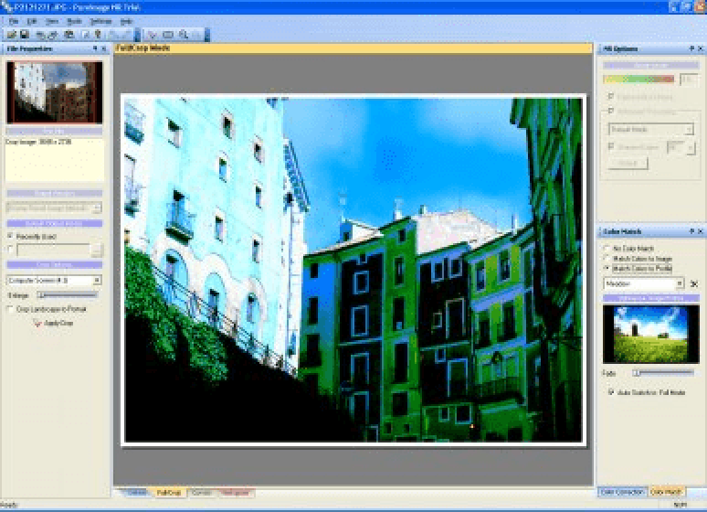 PureImage NR в режиме Full/Crop с панелью Color Match