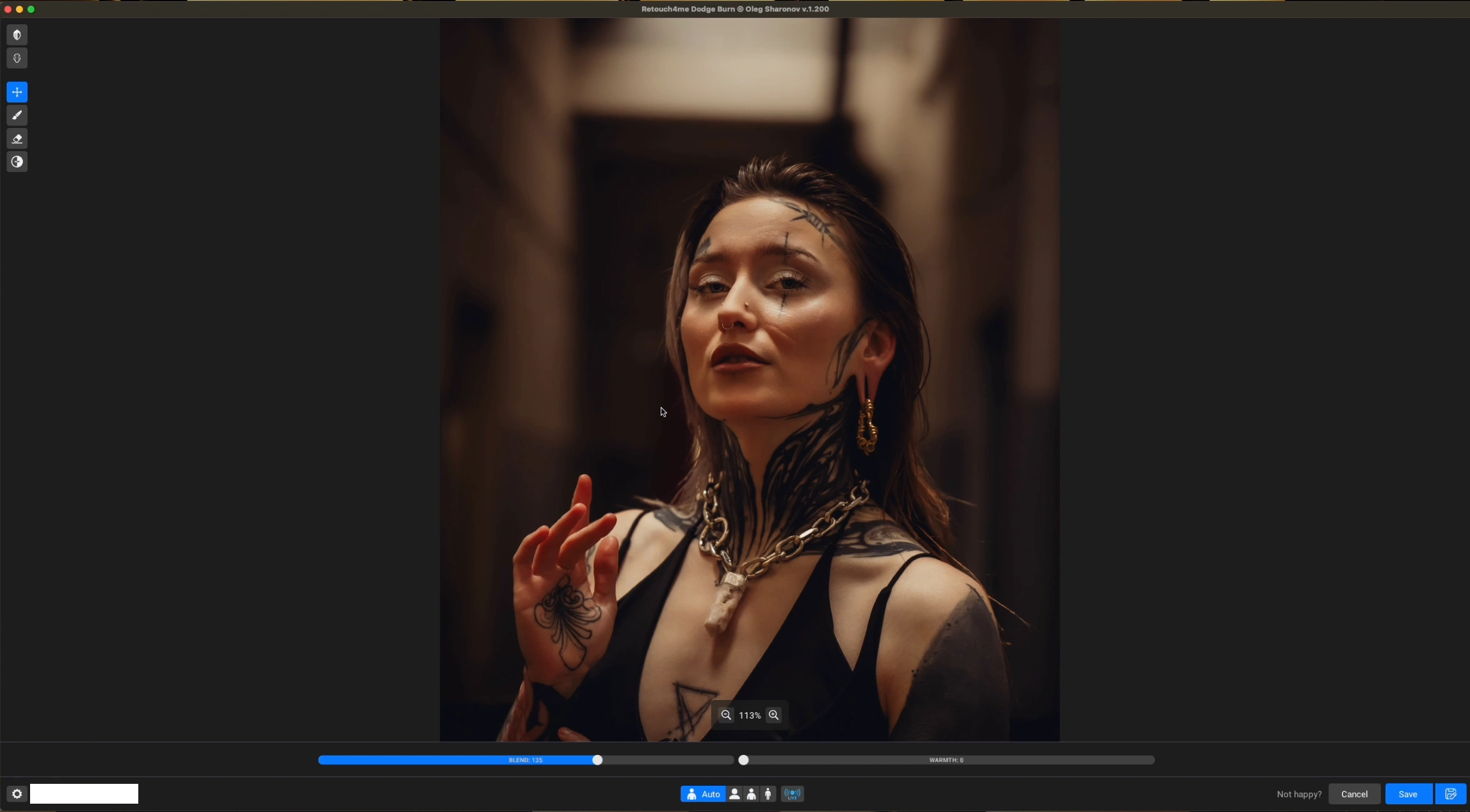 Главное окно Retouch4me Dodge Burn с большим предпросмотром