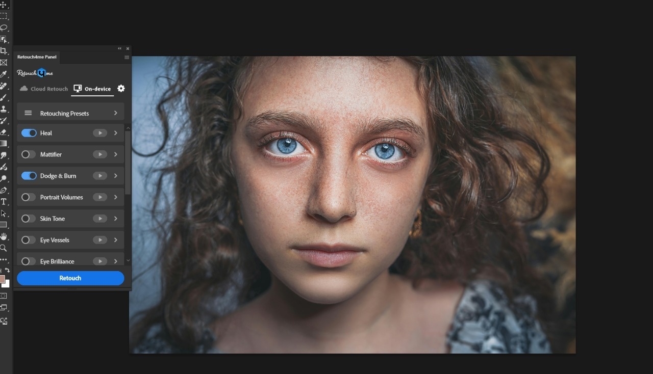 Retouch4me Photoshop Panel в портретном рабочем процессе