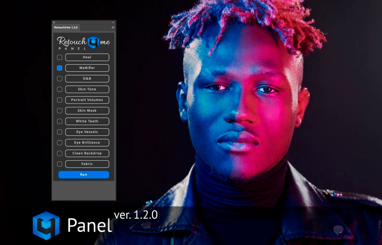 Retouch4me Panel с Mattifier в списке инструментов