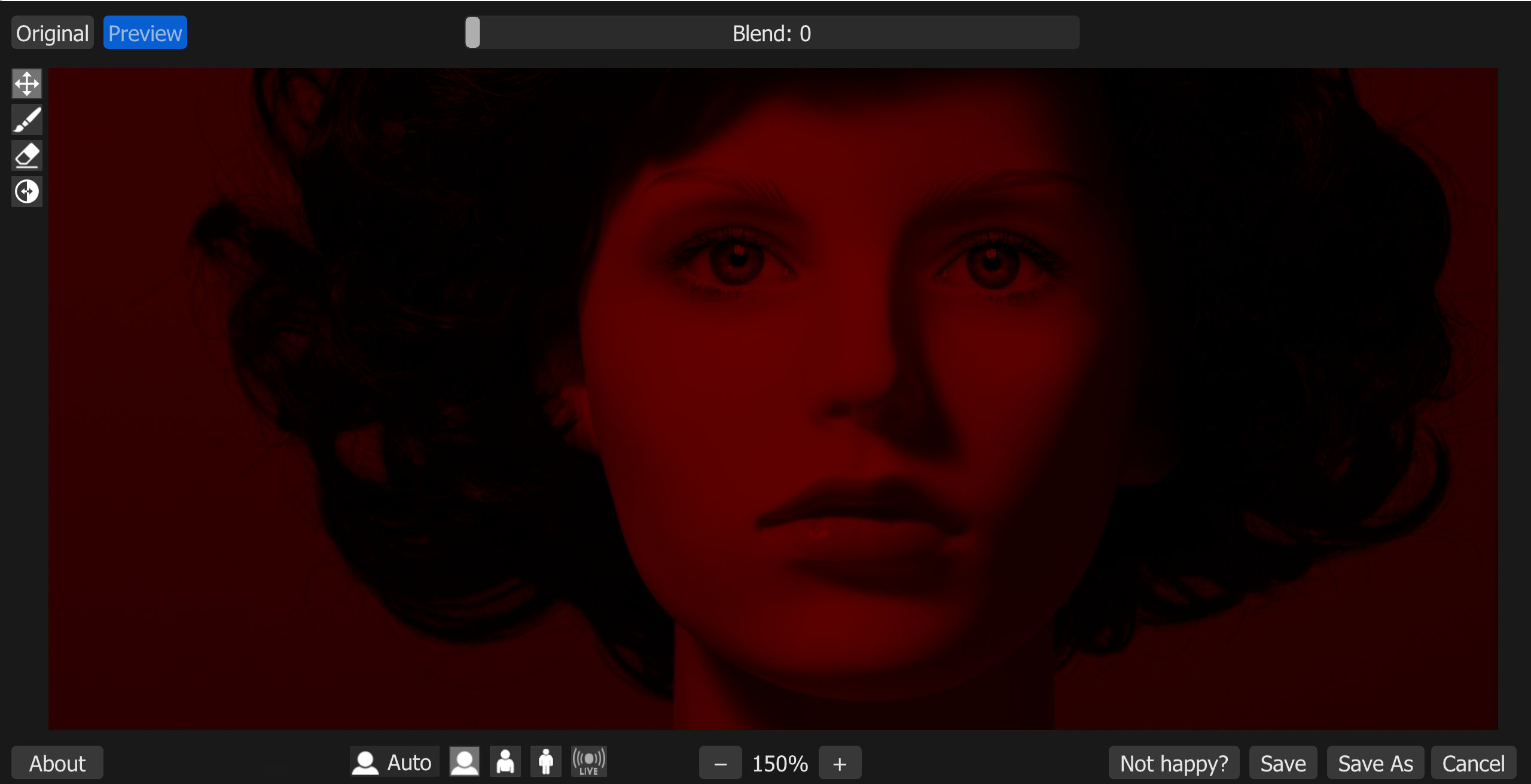 Визуализация маски Retouch4me Portrait Volumes