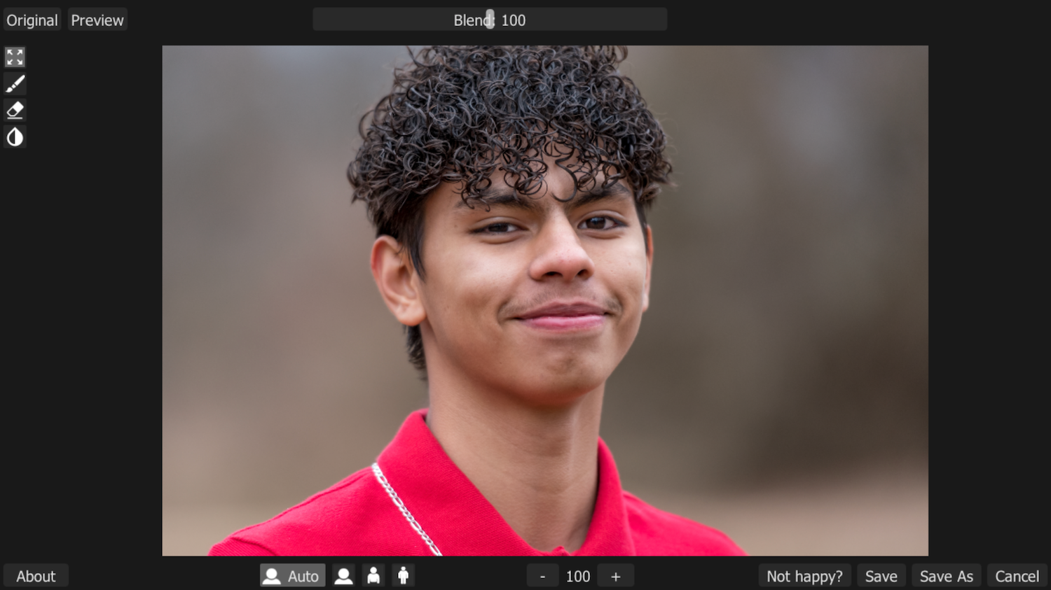 Пример Portrait Volumes на реальном портрете с Blend 100