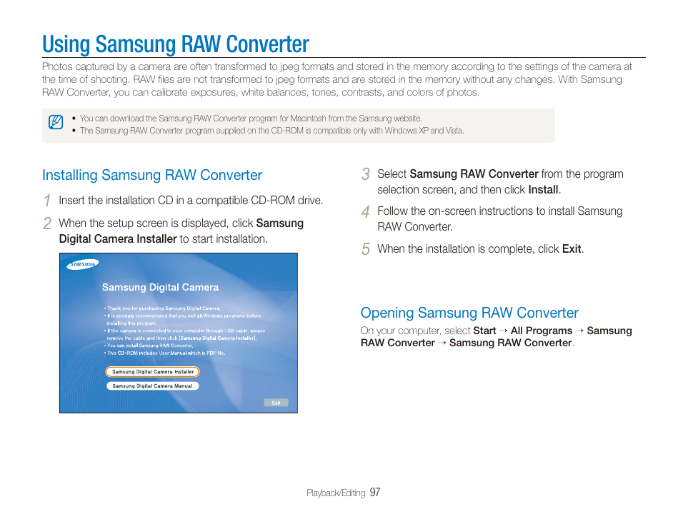 Русский интерфейс и термины меню — экран и элементы Samsung RAW Converter