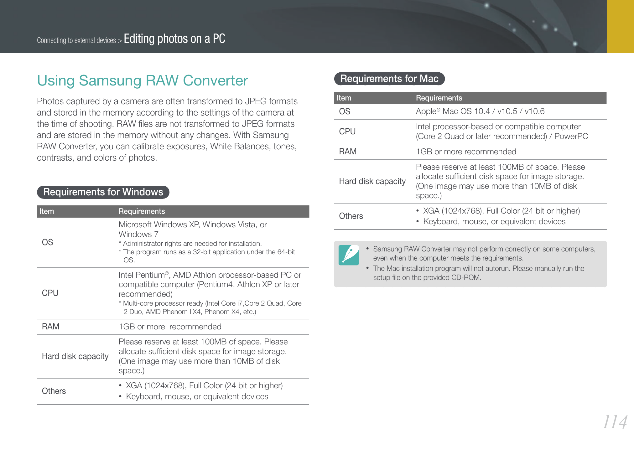 Типичная проблема: программа не видит RAW — экран и элементы Samsung RAW Converter