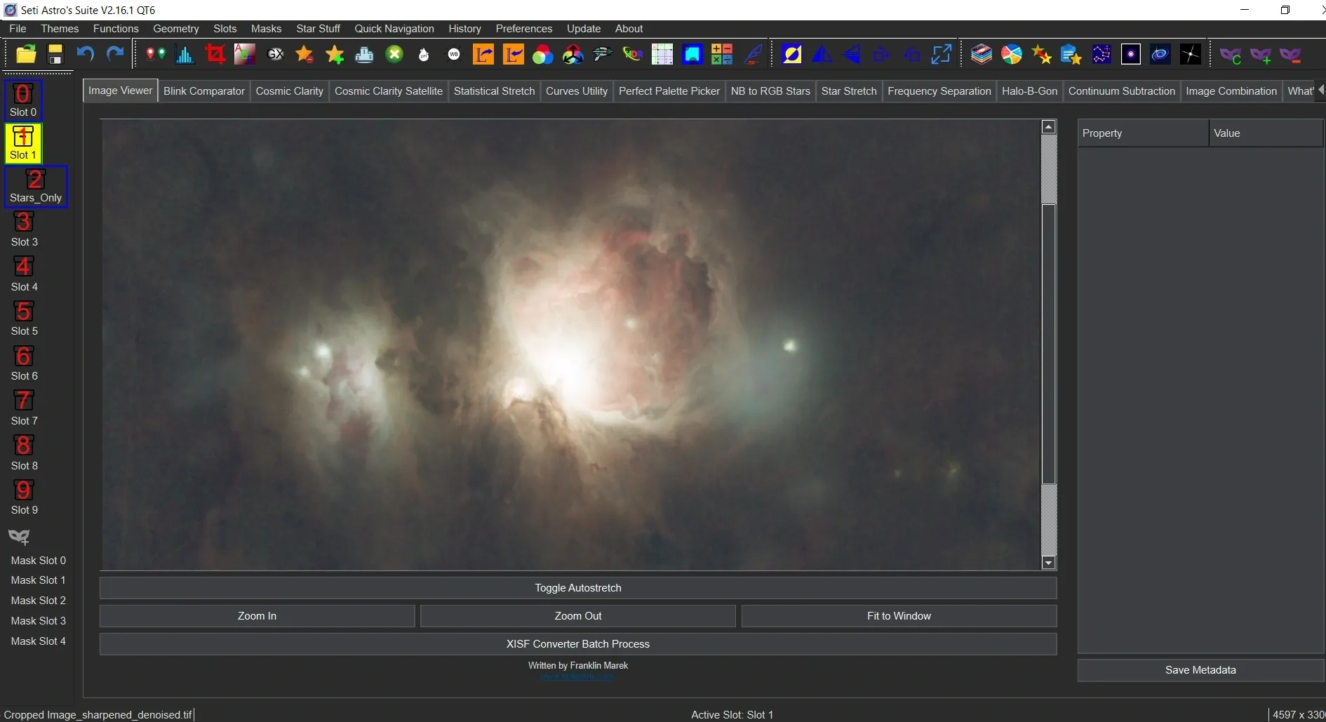 Обработка M42 средствами Cosmic Clarity в Seti Astro Suite