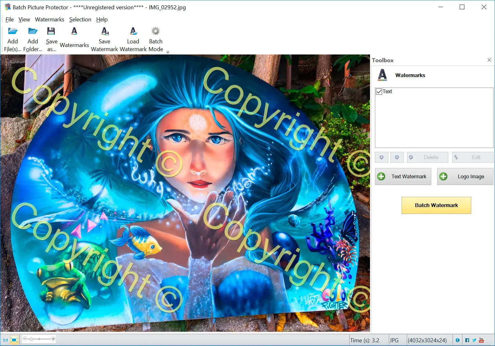 Главное окно SoftOrbits Batch Picture Protector