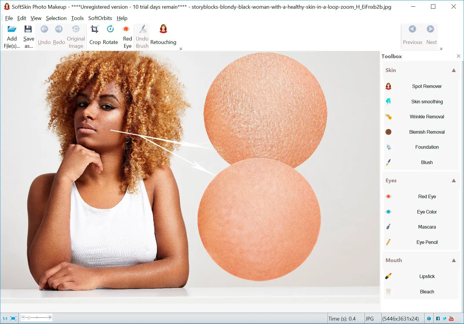 SoftSkin Photo Makeup: инструменты коррекции кожи и виртуального макияжа