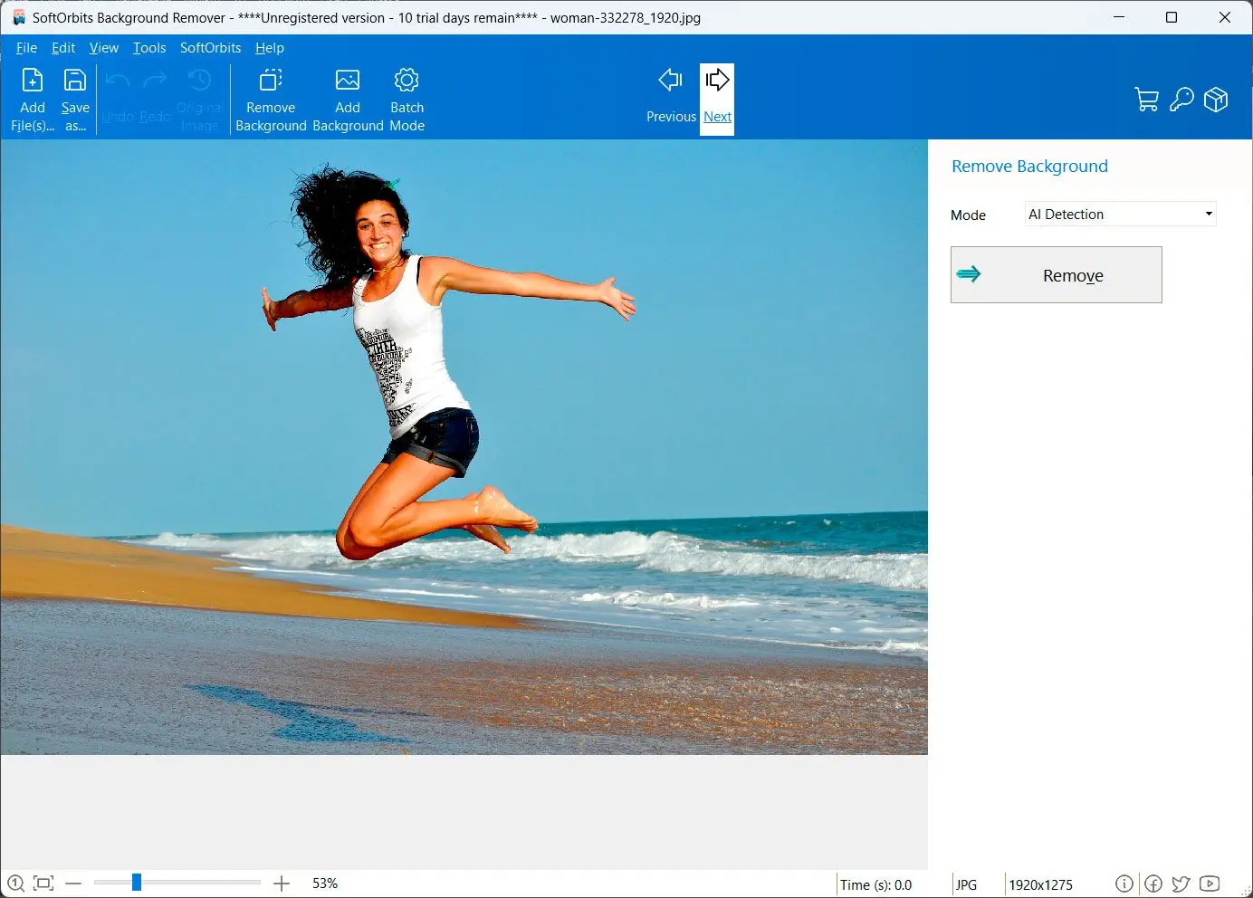 Автоматический режим определения объекта в SoftOrbits Photo Background Remover