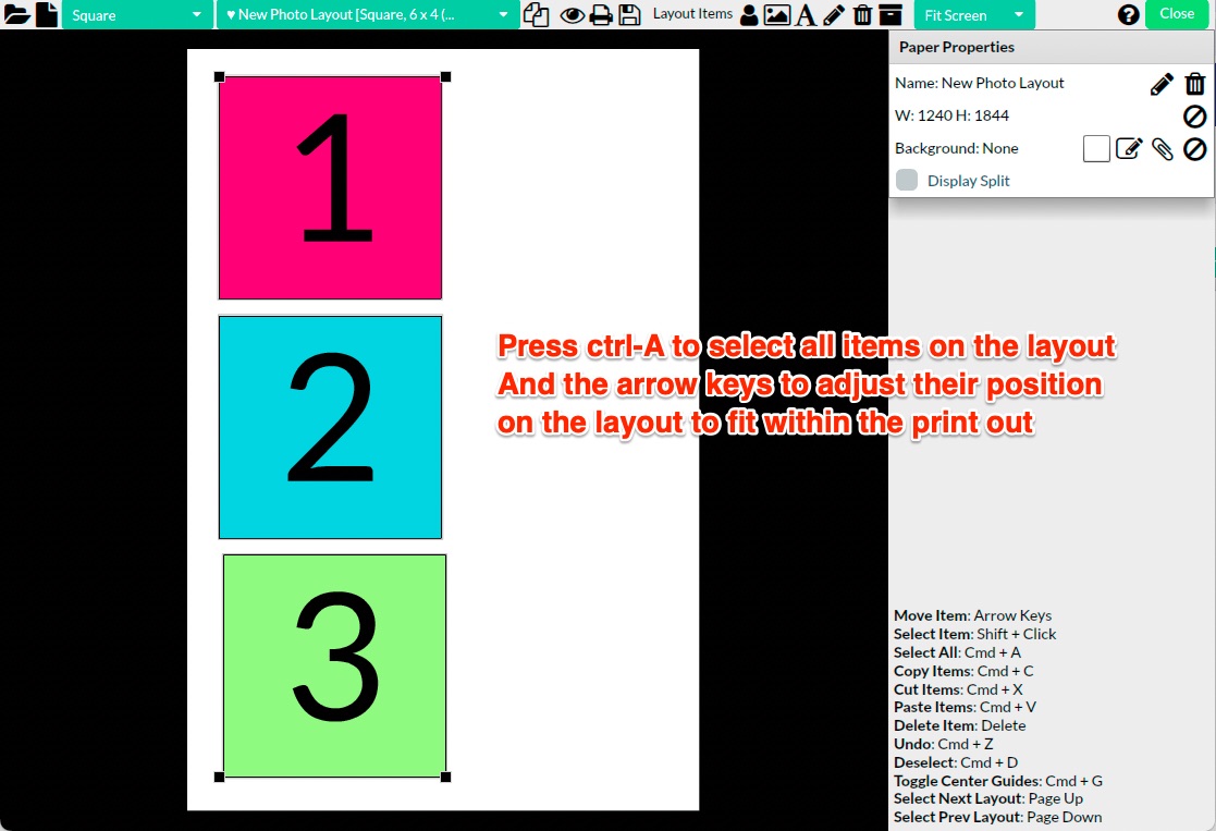 Коррекция положения элементов в Layout Editor Sparkbooth