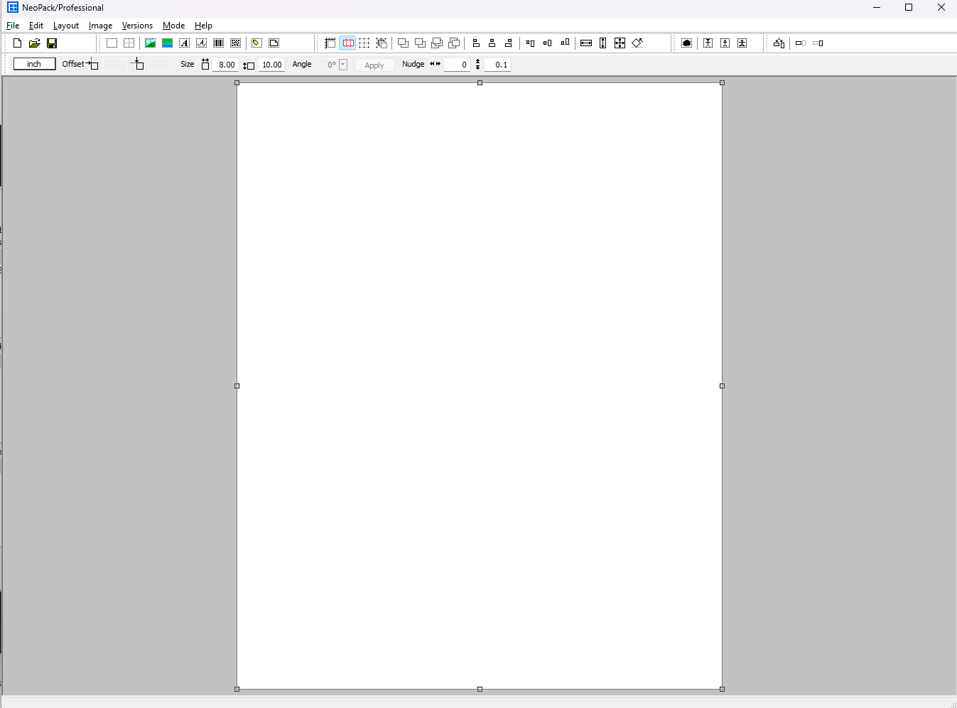 Пустой холст в Template Designer NeoPack
