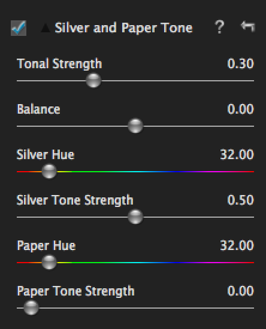 Панель Silver and Paper Tone с раздельным оттенком тёмных и светлых тонов