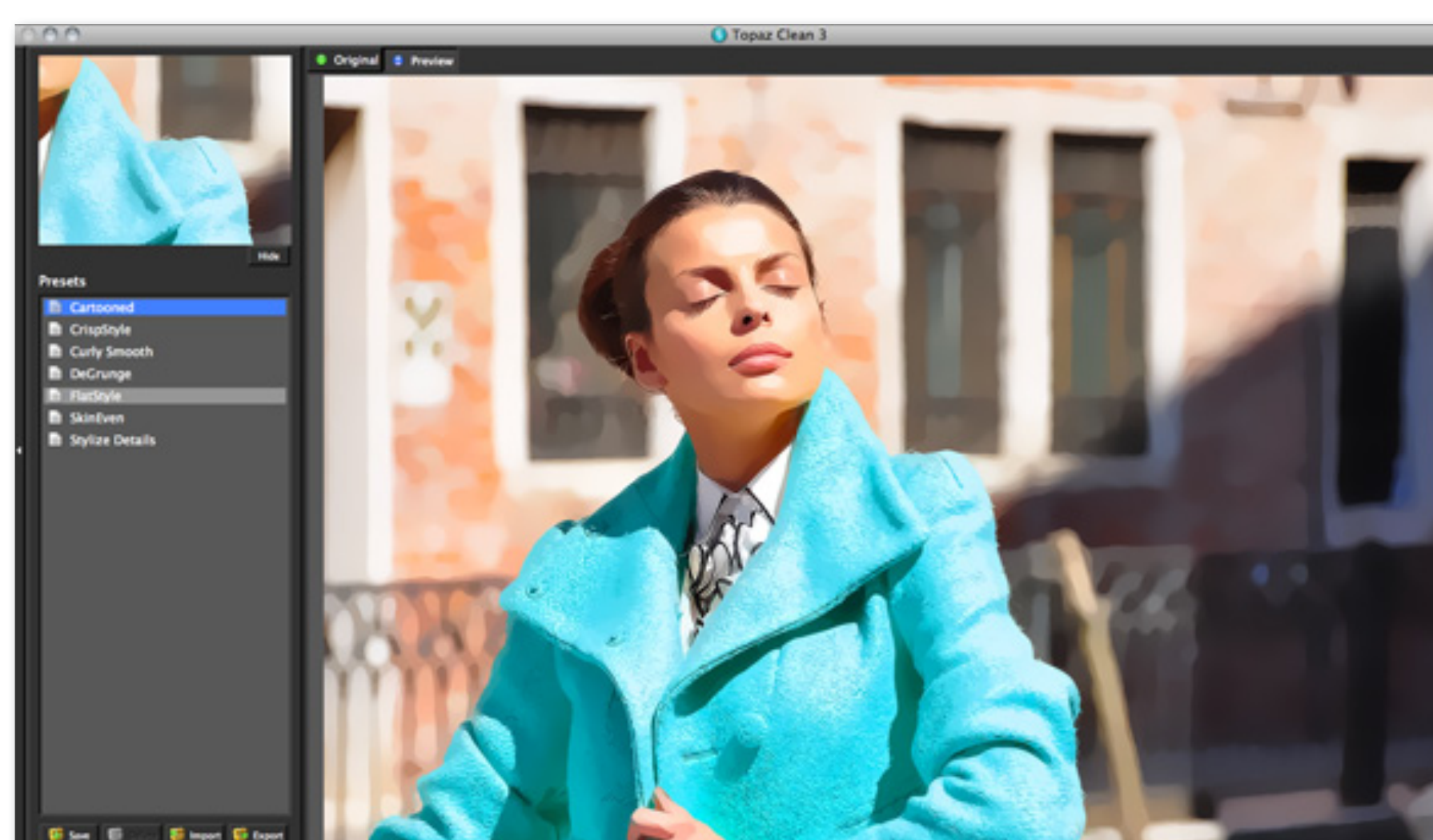 Панель пресетов Topaz Clean