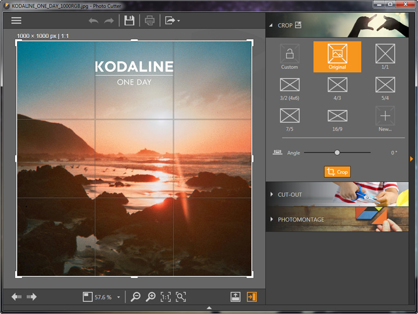 Кадрирование в Wondershare Fotophire Photo Cutter