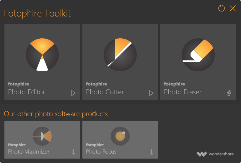 Стартовый выбор Photo Eraser