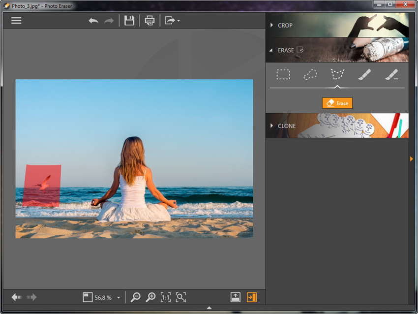 Полигональное выделение в Photo Eraser